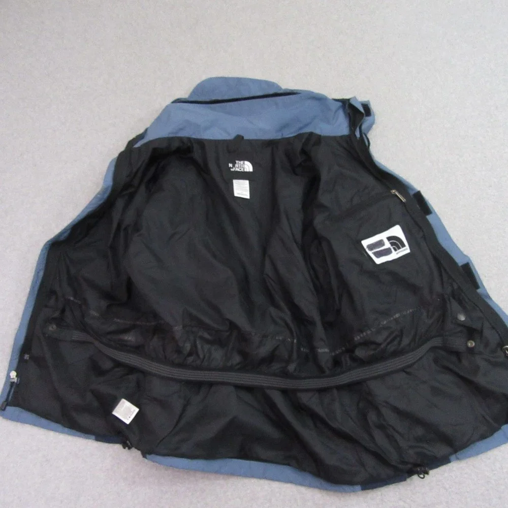 North Face Boys‎ Jacket L Blue Full Zip Hood Water Resistant Nylon Color Block